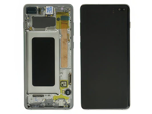 Lcd + Touchscreen + Altoparlante + Tasti Laterali + Vibrazione Prism White per Samsung SM-G975 Galaxy S10+