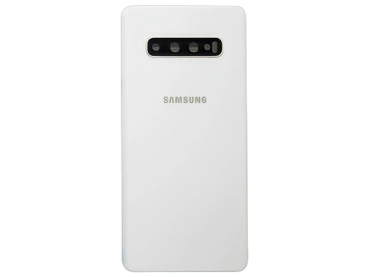 Cover Batteria in vetro + Vetrino Camera Ceramic White per Samsung SM-G975 Galaxy S10+
