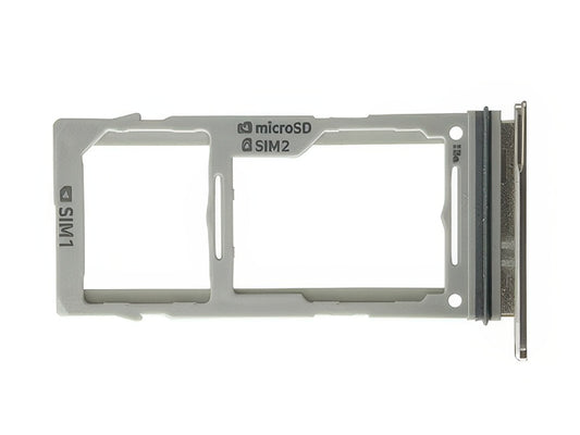 Sportello Dual Sim card/SD Card + Alloggio Ceramic White per Samsung SM-G975 Galaxy S10+