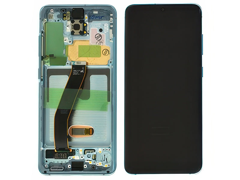 Lcd + Touchscreen + Frame + Altoparlante Cloud Blue per Samsung SM-G980 Galaxy S20
