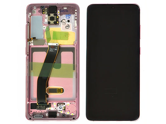 Lcd + Touchscreen + Frame + Altoparlante Cloud Pink per Samsung SM-G980 Galaxy S20
