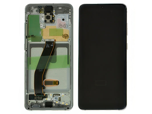 Lcd + Touchscreen + Frame + Altoparlante Cloud White per Samsung SM-G980 Galaxy S20