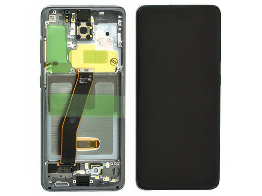 Lcd + Touchscreen + Frame + Altoparlante Cosmic Grey per Samsung SM-G981 Galaxy S20 5G