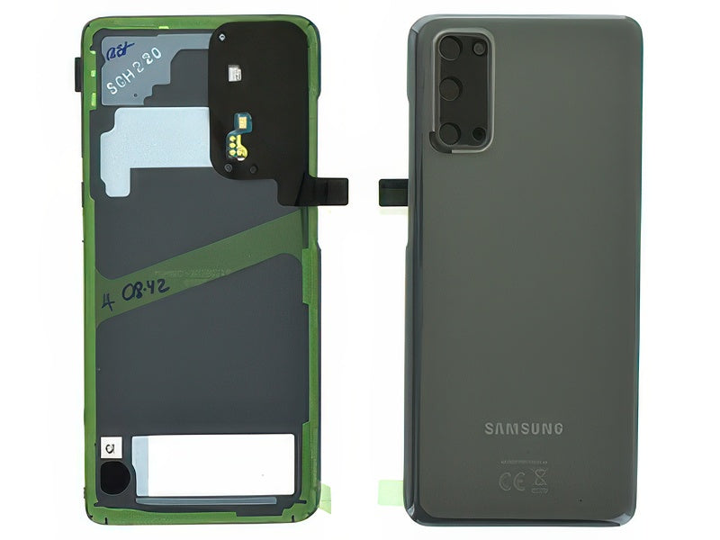 Cover Batteria in vetro + Vetrino Camera + Microfono Grigio per Samsung SM-G980 Galaxy S20
