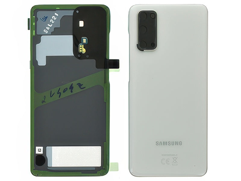 Cover Batteria in vetro + Vetrino Camera + Microfono Bianco per Samsung SM-G981 Galaxy S20 5G