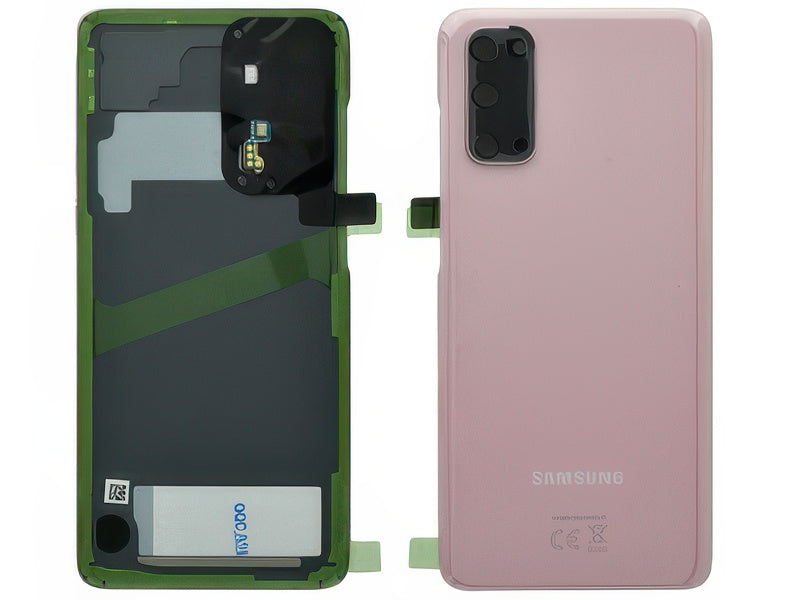 Cover Batteria in vetro + Vetrino Camera + Microfono Rosa per Samsung SM-G981 Galaxy S20 5G