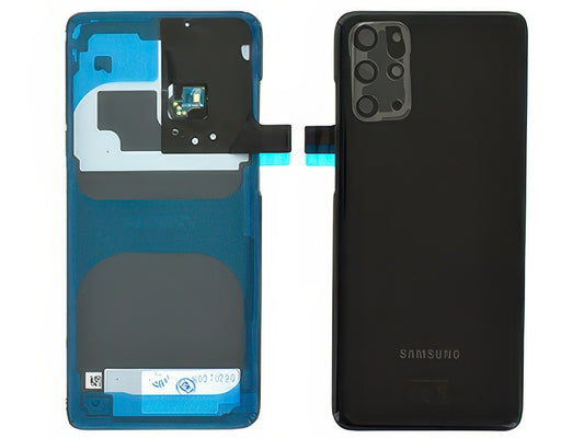 Cover Batteria in vetro + Vetrino Camera + Microfono Nero per Samsung SM-G985 Galaxy S20+