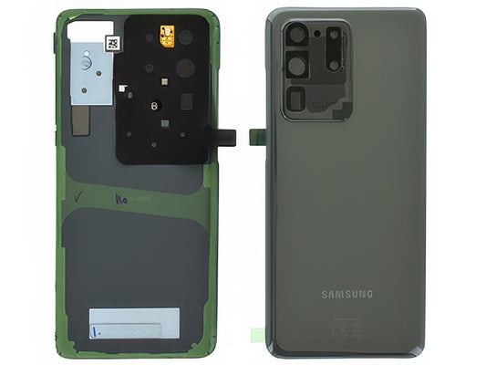 Cover Batteria in vetro + Vetrino Camera + Microfono Grigio per Samsung SM-G988 Galaxy S20 Ultra 5G