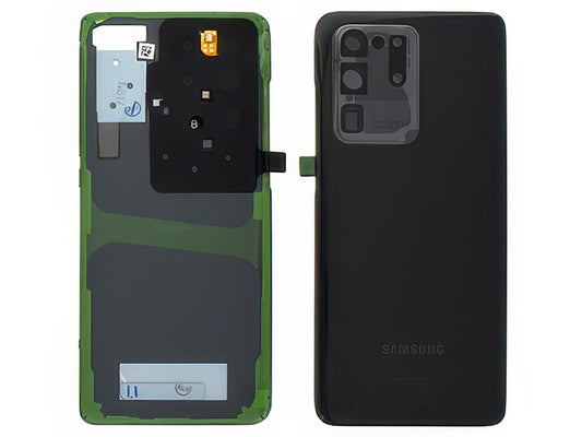 Cover Batteria in vetro + Vetrino Camera + Microfono Nero per Samsung SM-G988 Galaxy S20 Ultra 5G