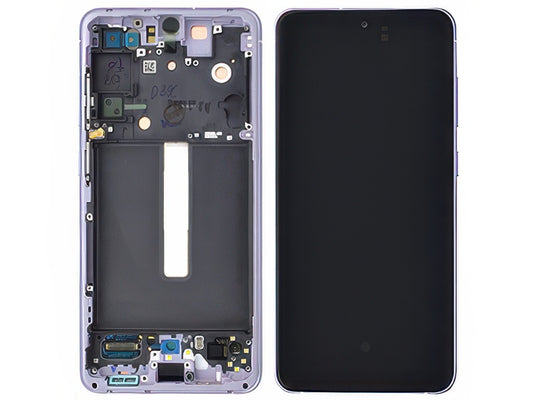 Lcd + Touchscreen + Frame + Tasti Laterali Lavender per Samsung SM-G990 Galaxy S21 FE 5G