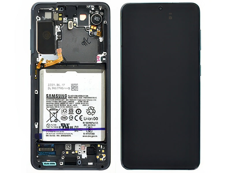 Lcd + Touchscreen + Batteria + Tasti Laterali + Camera Frontale Phantom Gray per Samsung SM-G991 Galaxy S21 5G