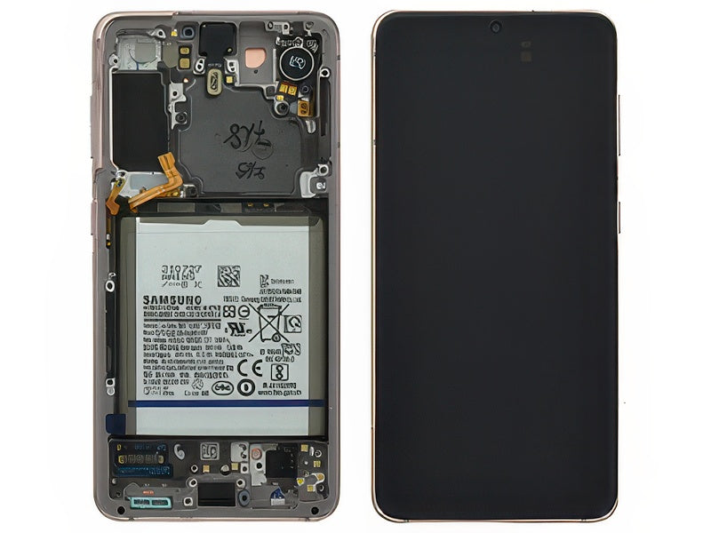 Lcd + Touchscreen + Batteria + Tasti Laterali + Camera Frontale Phantom Pink per Samsung SM-G991 Galaxy S21 5G
