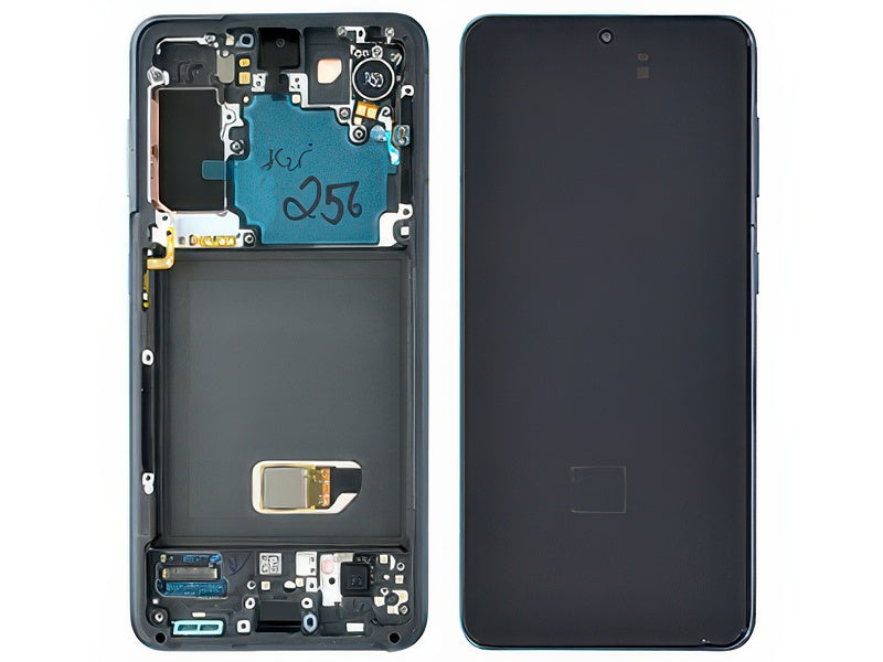 Lcd + Touchscreen + Frame + Tasti Laterali + Vibrazione Phantom Grey per Samsung SM-G991 Galaxy S21 5G