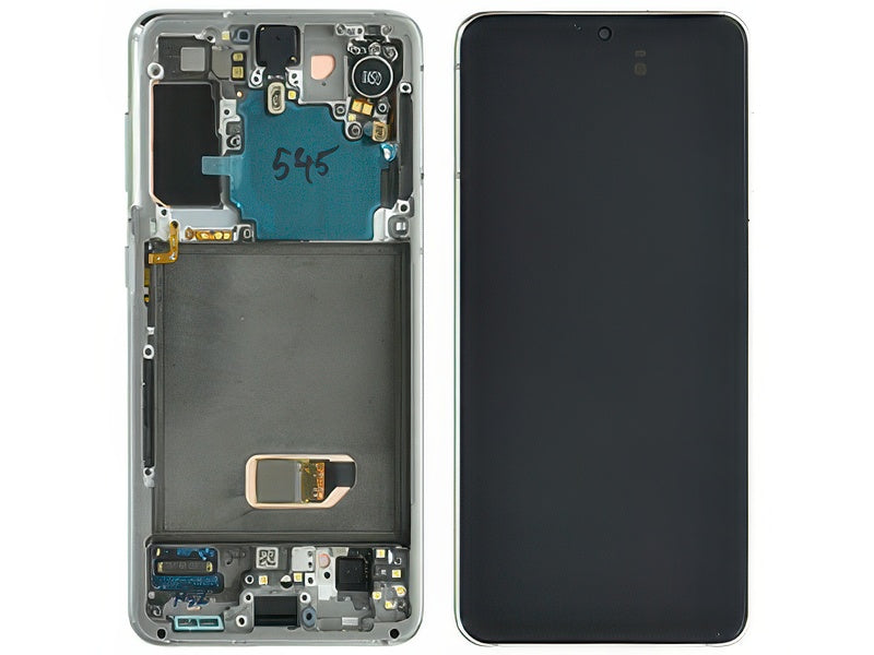 Lcd + Touchscreen + Frame + Tasti Laterali + Vibrazione Phantom White per Samsung SM-G991 Galaxy S21 5G