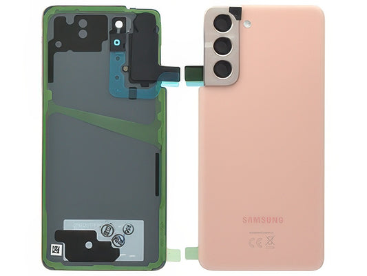 Cover Batteria + Vetrino Camera + Adesivi Phantom Pink per Samsung SM-G991 Galaxy S21 5G