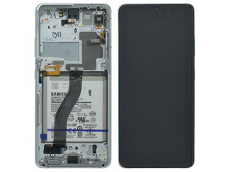 Lcd + Touchscreen + Batteria + Tasti Laterali Phantom Silver per Samsung SM-G998 Galaxy S21 Ultra 5G