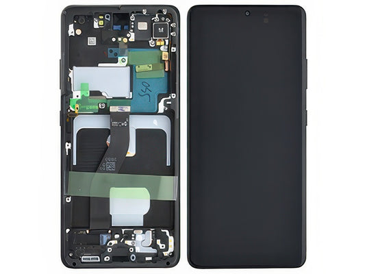 Lcd + Touchscreen + Frame + Tasti Laterali + Vibrazione Phantom Black per Samsung SM-G998 Galaxy S21 Ultra 5G