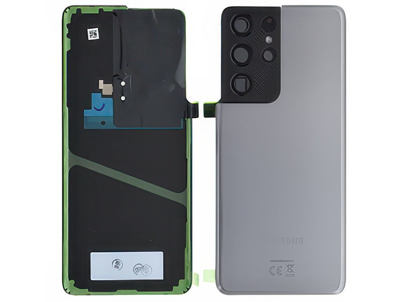 Cover Batteria + Vetrino Camera + Adesivi Phantom Titanium per Samsung SM-G998 Galaxy S21 Ultra 5G