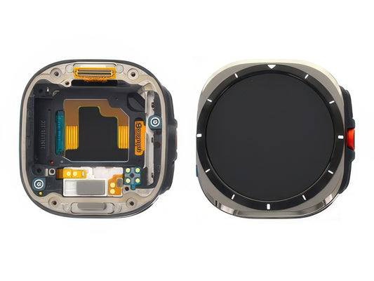 Lcd + Touch Screen + Tasti Funzione Completo Titanium Silver per Samsung SM-L705 Galaxy Watch Ultra (2025) (LTE, 47 mm)