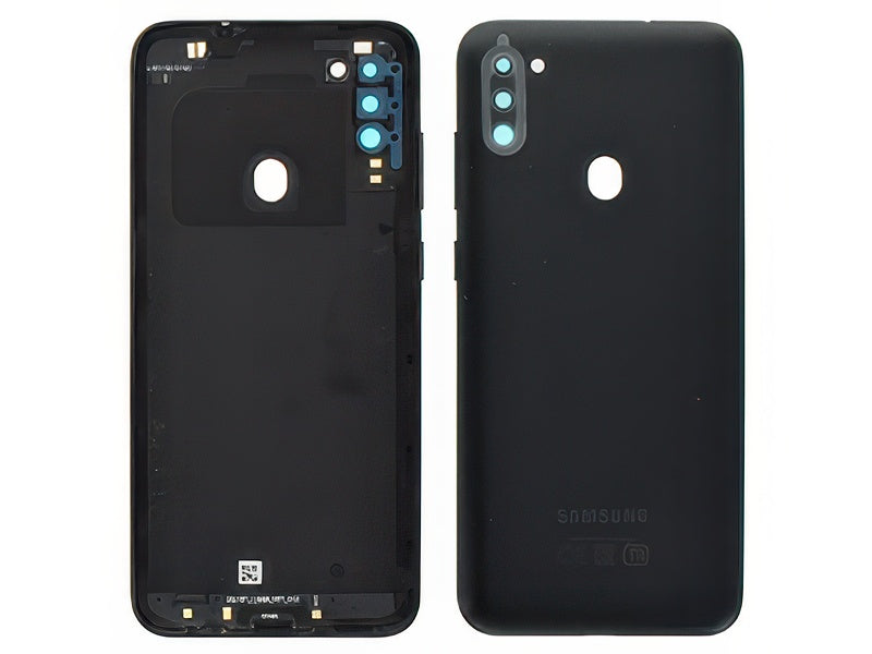 Cover Batteria + Vetrino Camera + Tasti Laterali Nero per Samsung SM-M115 Galaxy M11