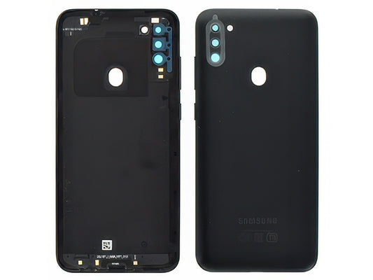 Cover Batteria + Vetrino Camera + Tasti Laterali Nero per Samsung SM-M115 Galaxy M11