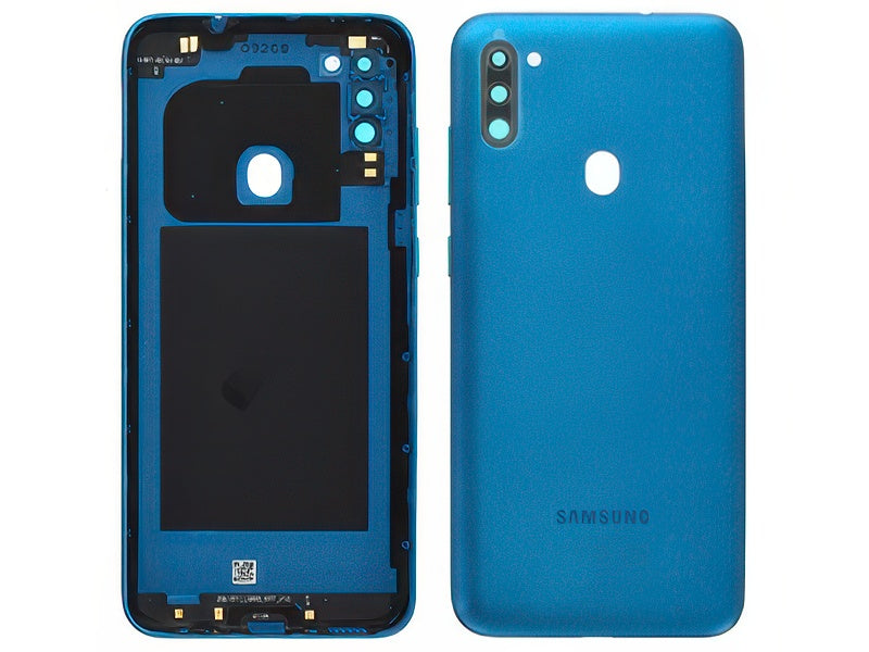 Cover Batteria + Vetrino Camera + Tasti Laterali Blu per Samsung SM-M115 Galaxy M11