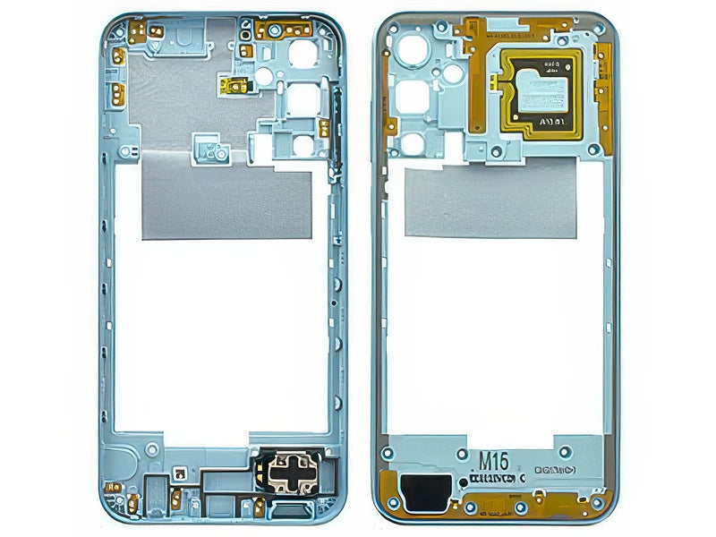 Guscio frontale + Frame Supporto Lcd + Antenna NFC + Tasto Volume Azzurro per Samsung SM-M156 Galaxy M15 5G