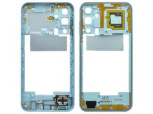 Guscio frontale + Frame Supporto Lcd + Antenna NFC + Tasto Volume Azzurro per Samsung SM-M156 Galaxy M15 5G