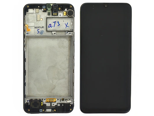 Lcd + Touchscreen + Frame + Switch Tasti Laterali + Vibrazione + Altoparlante Nero per Samsung SM-M215 Galaxy M21