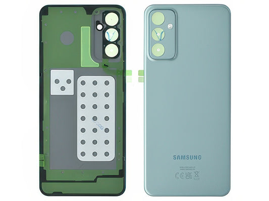 Cover Batteria + Vetrino Camera + Adesivi Azzurro per Samsung SM-M236 Galaxy M23 5G