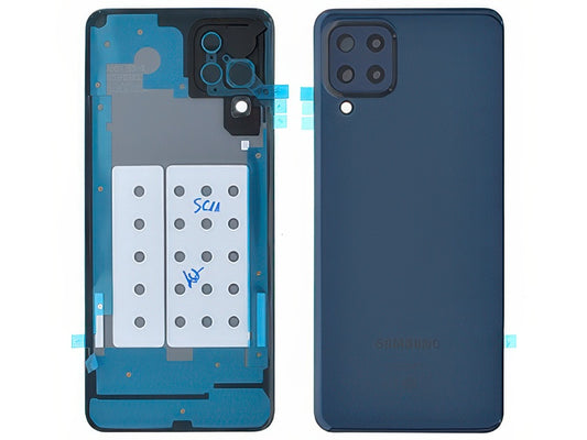 Cover Batteria + Vetrino Camera + Adesivi Nero per Samsung SM-M325 Galaxy M32