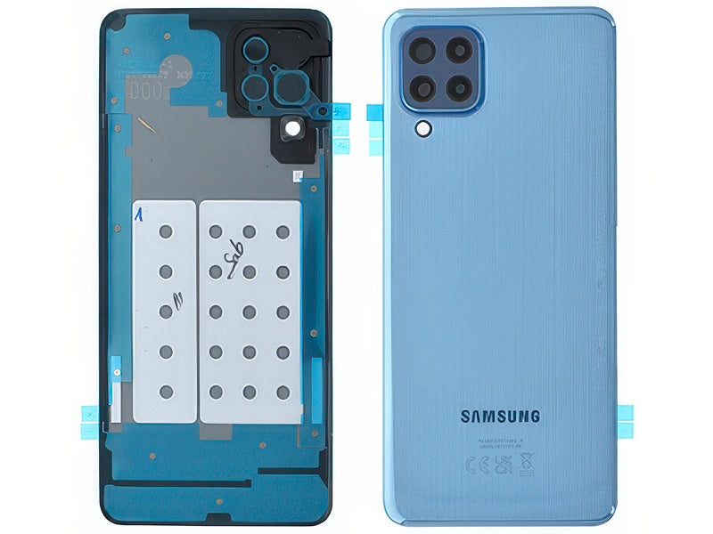 Cover Batteria + Vetrino Camera + Adesivi Blu per Samsung SM-M325 Galaxy M32