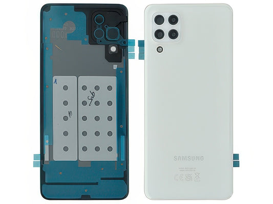 Cover Batteria + Vetrino Camera + Adesivi Bianco per Samsung SM-M325 Galaxy M32