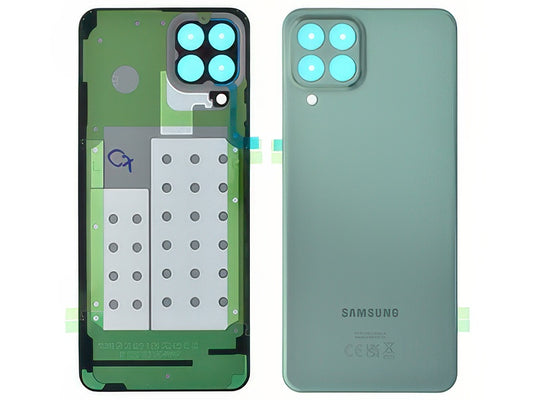 Cover Batteria + Vetrino Camera + Adesivi Verde per Samsung SM-M336 Galaxy M33 5G
