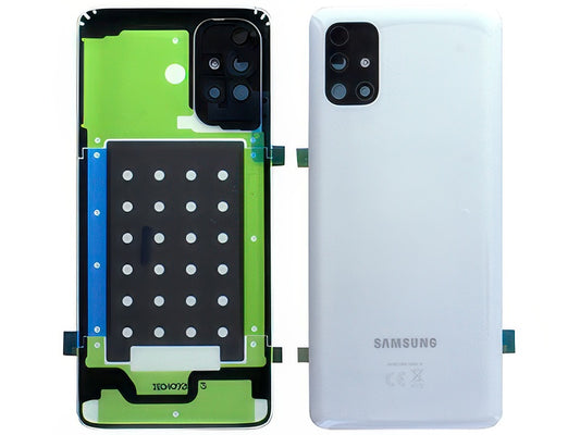 Cover Batteria + Vetrino Camera + Adesivi Bianco per Samsung SM-M515 Galaxy M51