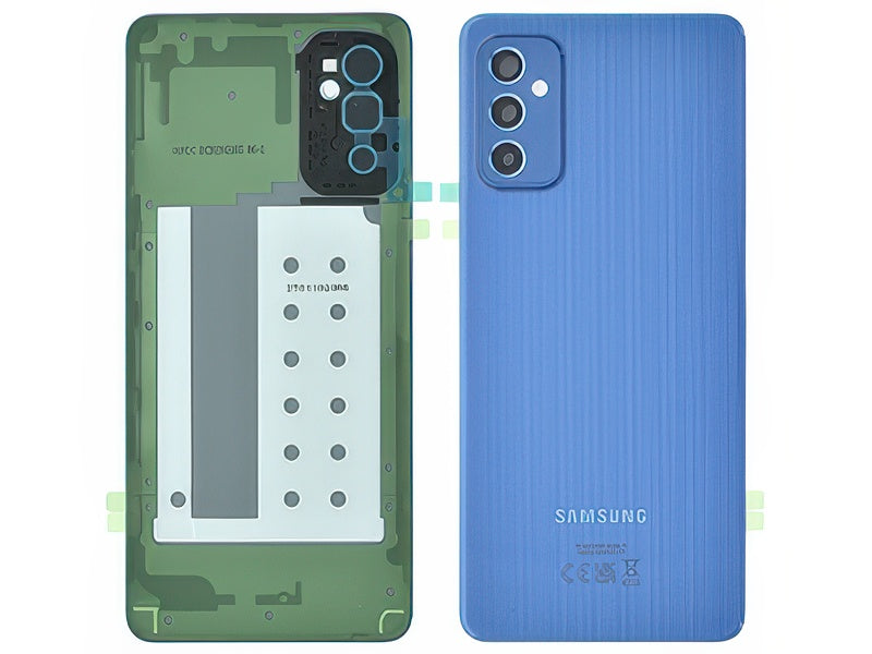 Cover Batteria + Vetrino Camera + Adesivi Azzurro per Samsung SM-M526 Galaxy M52 5G