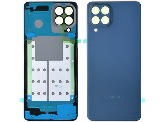 Cover Batteria + Vetrino Camera + Adesivi Blu per Samsung SM-M536 Galaxy M53 5G