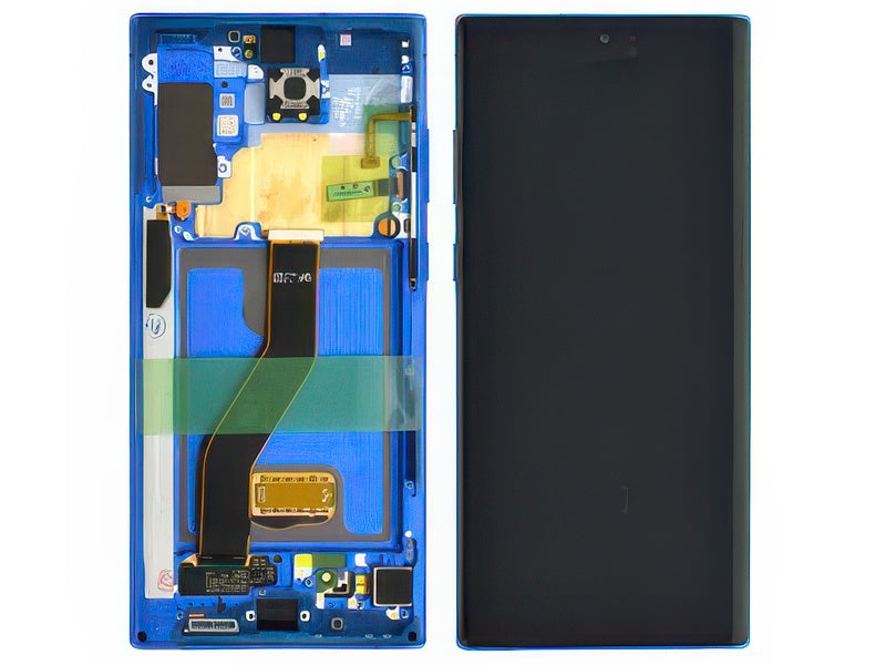 Lcd + Touchscreen + Frame + Altoparlante + Vibrazione + Tasti Laterali Aura Blue per Samsung SM-N975 Galaxy Note 10+