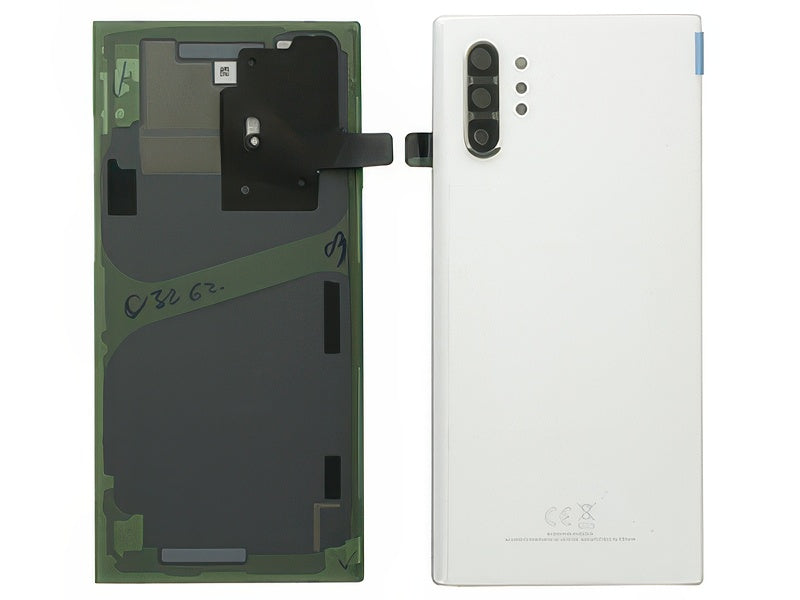 Cover Batteria in vetro + Vetrino Camera + Adesivi Bianco per Samsung SM-N975 Galaxy Note 10+