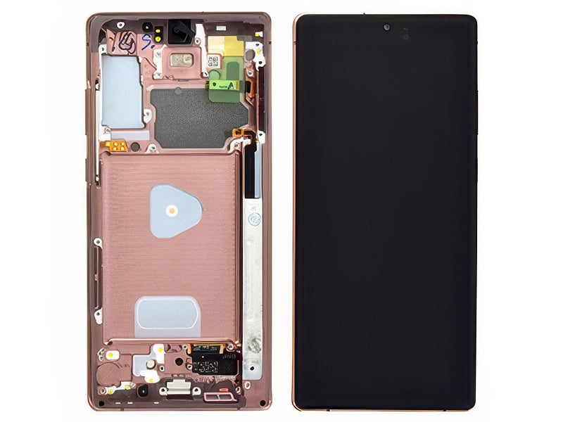 Lcd + Touchscreen + Frame + Tasti Laterali Mystic Bronze per Samsung SM-N981 Galaxy Note 20 5G