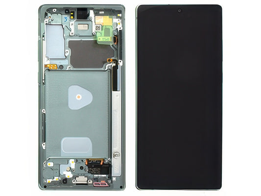 Lcd + Touchscreen + Frame + Tasti Laterali Mystic Green per Samsung SM-N981 Galaxy Note 20 5G