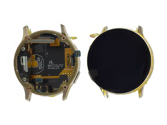 Lcd + Touchscreen + Tasti Funzione Completo Oro vers. Stainless per Samsung SM-R830 Galaxy Watch Active2 40mm