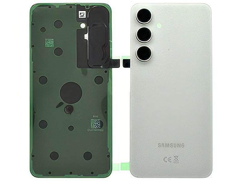 Cover Batteria + Vetrino Camera + Adesivi Argento per Samsung SM-S721 Galaxy S24 FE