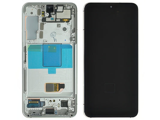 Lcd + Touchscreen + Frame Phantom White per Samsung SM-S901 Galaxy S22