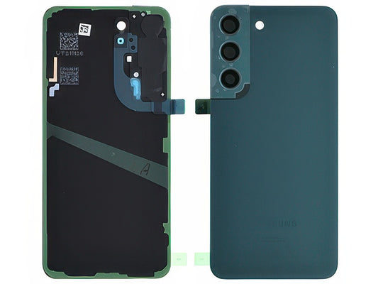 Cover Batteria + Vetrino Camera + Adesivi Verde per Samsung SM-S901 Galaxy S22