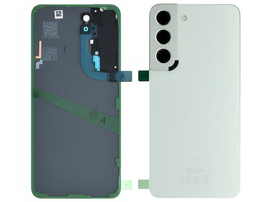 Cover Batteria + Vetrino Camera + Adesivi Phantom White per Samsung SM-S901 Galaxy S22