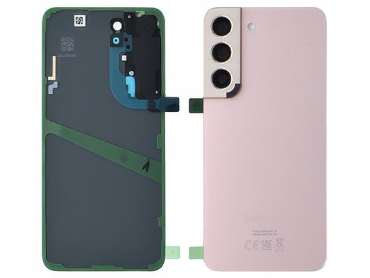 Cover Batteria + Vetrino Camera + Adesivi Oro Rosa per Samsung SM-S901 Galaxy S22