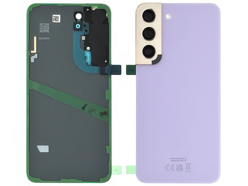 Cover Batteria + Vetrino Camera + Adesivi Violet per Samsung SM-S901 Galaxy S22