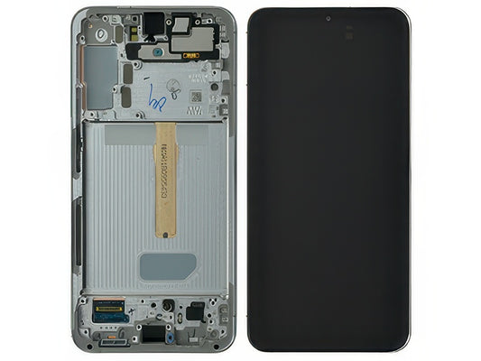 Lcd + Touchscreen + Frame Phantom White per Samsung SM-S906 Galaxy S22+