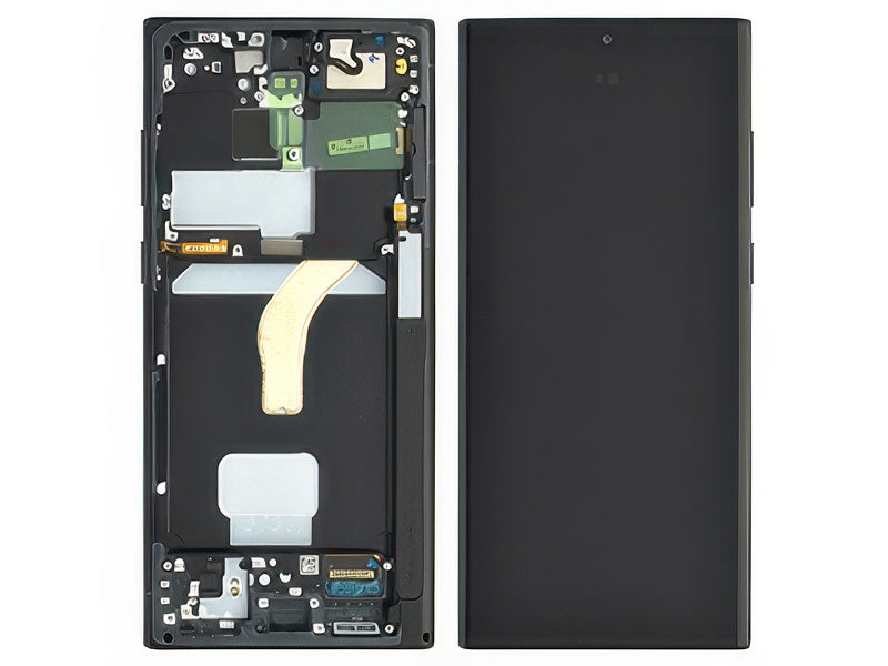 Lcd + Touchscreen + Frame + Tasti Laterali Sky Blue per Samsung SM-S908 Galaxy S22 Ultra